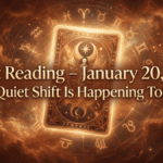Tarot reading January 20, 2026 showing a quiet emotional shift with dark orange mystical tarot energy