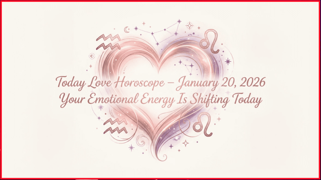 Today love horoscope January 20, 2026 showing emotional energy shifts and zodiac love guidance
