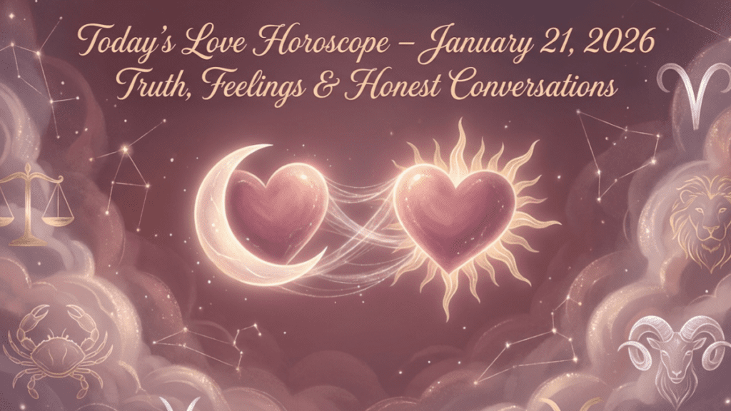 Today's love horoscope January 21, 2026 showing emotional truth and honest conversations in relationships