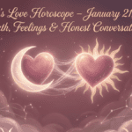 Today's love horoscope January 21, 2026 showing emotional truth and honest conversations in relationships