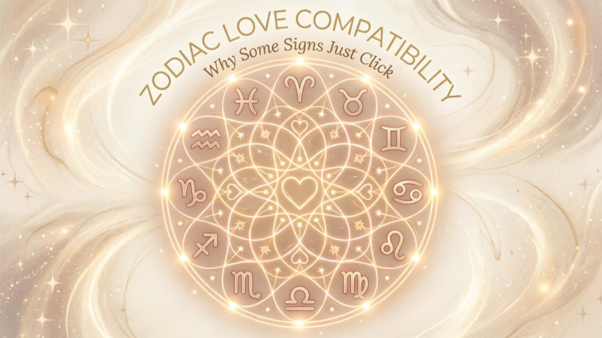 Zodiac love compatibility wheel showing emotional connection between astrology signs