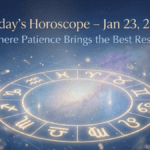 Today horoscope for January 23, 2026 showing calm zodiac energy, patience, emotional balance, and daily astrology guidance for all zodiac signs