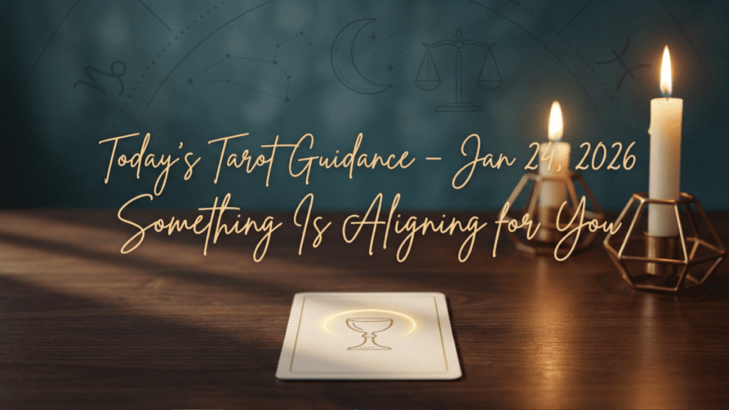 Today’s tarot guidance for January 24, 2026 showing calm alignment, emotional clarity, and gentle daily tarot insight for all zodiac signs