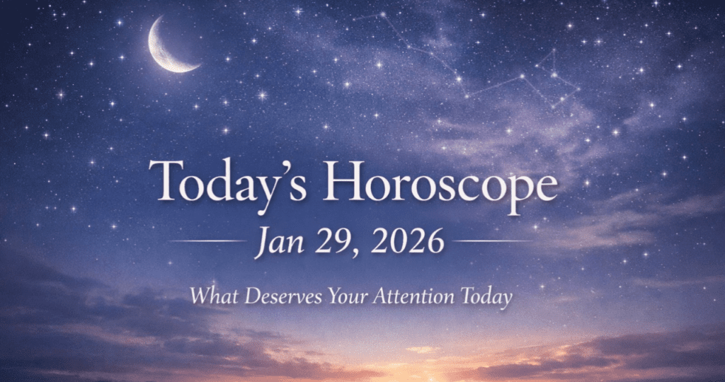Today horoscope Jan 29, 2026 showing calm zodiac energy and daily astrology guidance