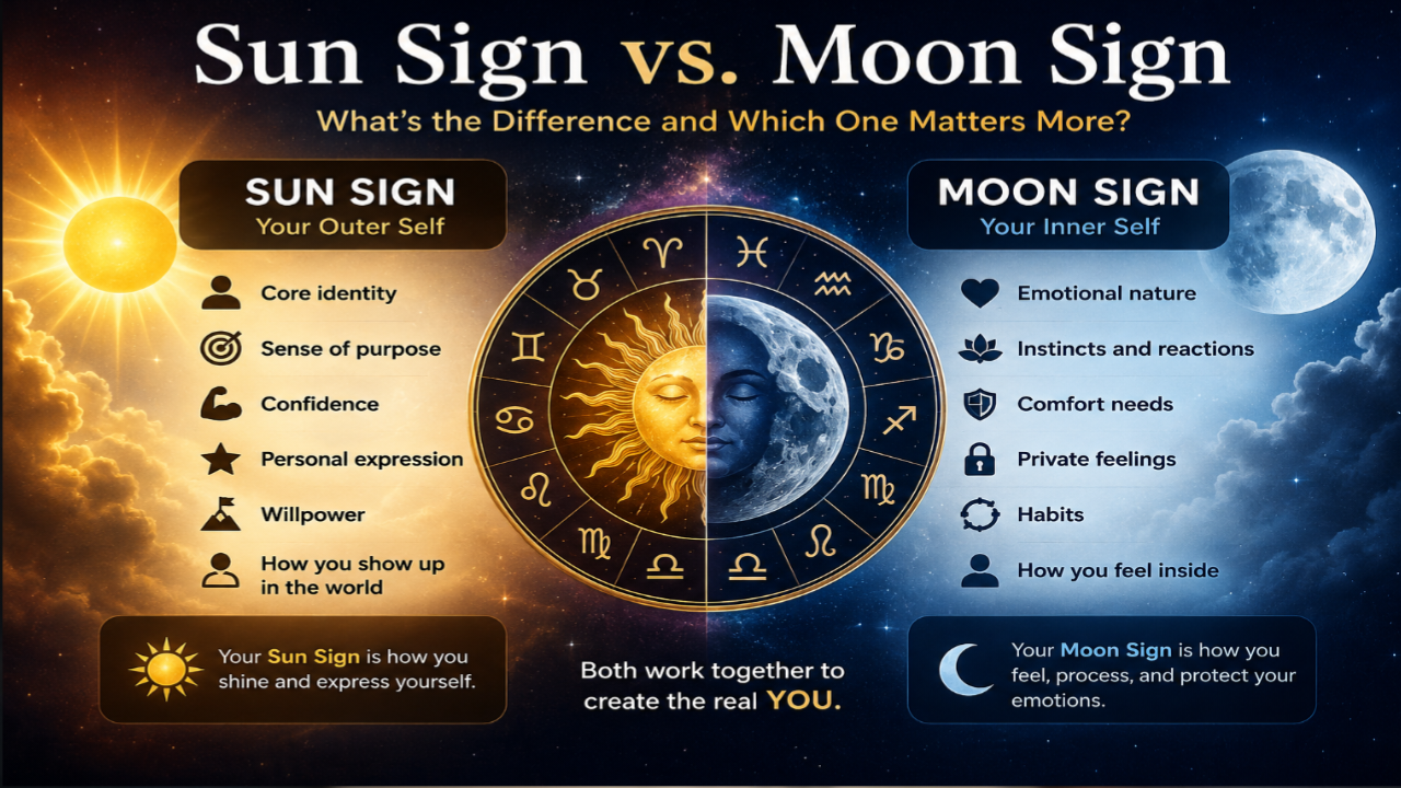 Sun sign vs Moon sign astrology comparison